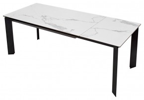 Стол CREMONA 140 HIGH GLOSS STATUARIO Белый мрамор глянцевый, керамика/ черный каркас, ®DISAUR в Копейске - kopejsk.ok-mebel.com | фото 8