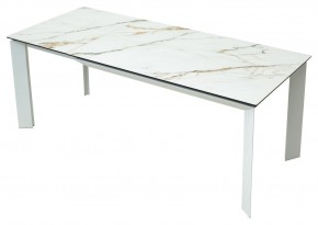 Стол CREMONA 160 KL-188 Контрастный мрамор / белый каркас, ®DISAUR в Копейске - kopejsk.ok-mebel.com | фото 2