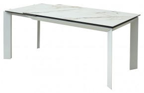 Стол CREMONA 180 KL-188 Контрастный мрамор матовый, итальянская керамика/ белый каркас, ®DISAUR в Копейске - kopejsk.ok-mebel.com | фото 3