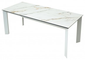 Стол CREMONA 180 KL-188 Контрастный мрамор матовый, итальянская керамика/ белый каркас, ®DISAUR в Копейске - kopejsk.ok-mebel.com | фото 9