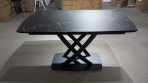 Стол FOGGIA 140 KL-116 Черный мрамор матовый, итальянская керамика/ черный каркас, ®DISAUR в Копейске - kopejsk.ok-mebel.com | фото 2