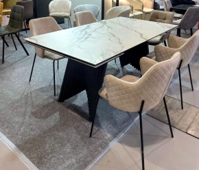 Стол IVAR 180 MARBLES KL-188 Контрастный мрамор, итальянская керамика, ®DISAUR в Копейске - kopejsk.ok-mebel.com | фото 11