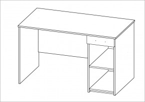 Стол КАСТОР письменный с одной тумбой и одним ящиком, цвет белый в Копейске - kopejsk.ok-mebel.com | фото 2