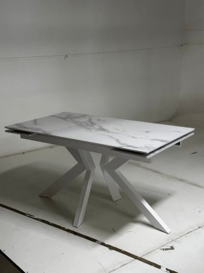Стол Кентукки 3 140 БЕЛЫЙ МРАМОР, стекло / БЕЛЫЙ, М-City в Копейске - kopejsk.ok-mebel.com | фото 4