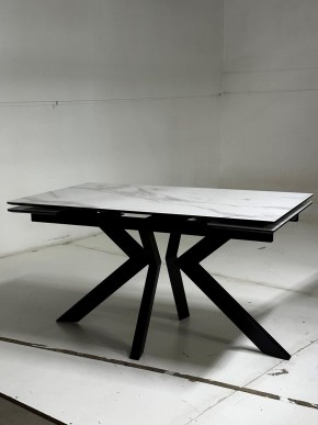 Стол Кентукки 3 140 БЕЛЫЙ МРАМОР, стекло / ЧЕРНЫЙ, М-City в Копейске - kopejsk.ok-mebel.com | фото 3
