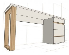 Стол письменный с тумбой 4 ящика (1450) в Копейске - kopejsk.ok-mebel.com | фото 2