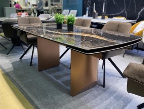 Стол ПУАНТО 200 TITANIUM LAWA NERO, керамика / МЕДЬ каркас М-City в Копейске - kopejsk.ok-mebel.com | фото 2