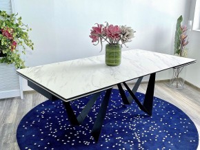 Стол RIETI 200 KL-99 Белый мрамор матовый, итальянская керамика / черный каркас, ®DISAUR в Копейске - kopejsk.ok-mebel.com | фото 2