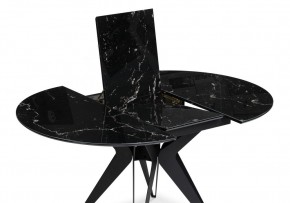 Стол стеклянный Рикла 110(150)х110х76 черный мрамор / черный в Копейске - kopejsk.ok-mebel.com | фото 4