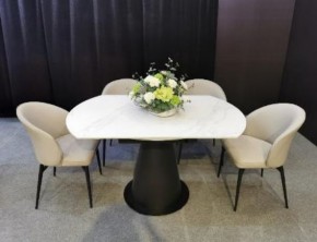 Стол TERAMO 135 GLOSS GRAND JADE SOLID CERAMIC, керамика, поворотн.механизм / Черный каркас, ®DISAUR в Копейске - kopejsk.ok-mebel.com | фото 3