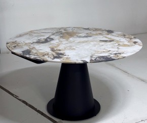 Стол TERAMO 135 GLOSS GRAND JADE SOLID CERAMIC, керамика, поворотн.механизм / Черный каркас, ®DISAUR в Копейске - kopejsk.ok-mebel.com | фото 5