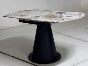 Стол TERAMO 135 GLOSS GRAND JADE SOLID CERAMIC, керамика, поворотн.механизм / Черный каркас, ®DISAUR в Копейске - kopejsk.ok-mebel.com | фото 9