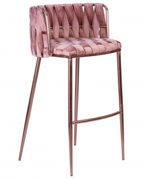 Стул барный DOBRIN EMMA ROSE GOLD, розовый велюр (VF-10) в Копейске - kopejsk.ok-mebel.com | фото 2