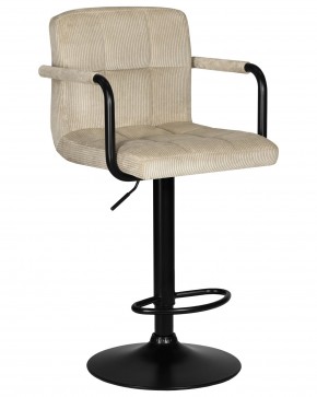 Стул барный DOBRIN KRUGER ARM BLACK, бежевый вельвет (LAR-E2041-04) в Копейске - kopejsk.ok-mebel.com | фото