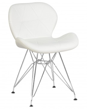 Стул обеденный DOBRIN BUTTERFLY CHROME, ножки хром, цвет белый в Копейске - kopejsk.ok-mebel.com | фото