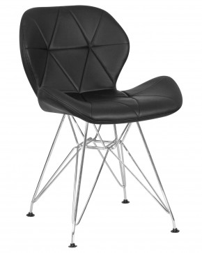 Стул обеденный DOBRIN BUTTERFLY CHROME, ножки хром, цвет чёрный в Копейске - kopejsk.ok-mebel.com | фото