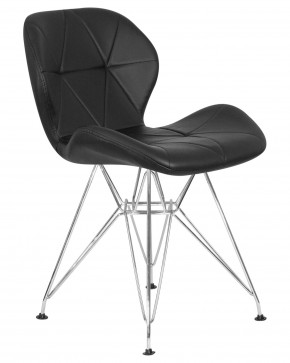 Стул обеденный DOBRIN BUTTERFLY CHROME, ножки хром, цвет чёрный в Копейске - kopejsk.ok-mebel.com | фото 2