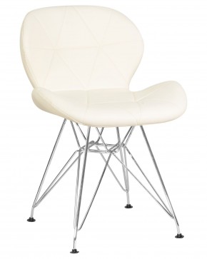 Стул обеденный DOBRIN BUTTERFLY CHROME, ножки хром, цвет кремовый в Копейске - kopejsk.ok-mebel.com | фото