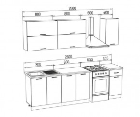 ТЕХНО-3 Кухонный гарнитур 2,0 м Компоновка №2 в Копейске - kopejsk.ok-mebel.com | фото 2