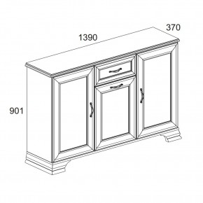 Тумба 3D1S, TIFFANY, цвет вудлайн кремовый в Копейске - kopejsk.ok-mebel.com | фото 2