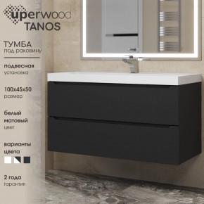Тумба под раковину Uperwood Tanos 100 см, подвесная, черная матовая в Копейске - kopejsk.ok-mebel.com | фото 3