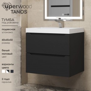 Тумба под раковину Uperwood Tanos 60 см, подвесная, черная матовая в Копейске - kopejsk.ok-mebel.com | фото 3