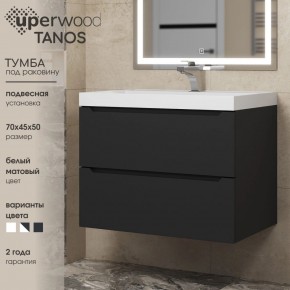 Тумба под раковину Uperwood Tanos 70 см, подвесная, черная матовая в Копейске - kopejsk.ok-mebel.com | фото 3