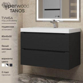 Тумба под раковину Uperwood Tanos 80 см, подвесная, черная матовая в Копейске - kopejsk.ok-mebel.com | фото 3
