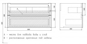 Тумба под раковину Uperwood Tanos 90 см, подвесная, белая матовая в Копейске - kopejsk.ok-mebel.com | фото 3