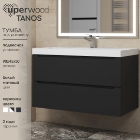 Тумба под раковину Uperwood Tanos 90 см, подвесная, черная матовая в Копейске - kopejsk.ok-mebel.com | фото 3