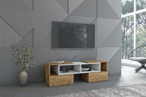 Тумба раздвижная (ЛДСП дуб крафт золотой/белый) в Копейске - kopejsk.ok-mebel.com | фото 3