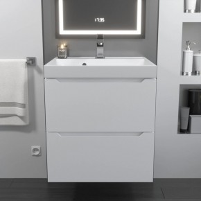 Тумба с раковиной Uperwood Tanos 50 см, подвесная, белая матовая в Копейске - kopejsk.ok-mebel.com | фото 10