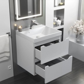 Тумба с раковиной Uperwood Tanos 50 см, подвесная, белая матовая в Копейске - kopejsk.ok-mebel.com | фото 11