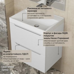 Тумба с раковиной Uperwood Tanos 50 см, подвесная, белая матовая в Копейске - kopejsk.ok-mebel.com | фото 6