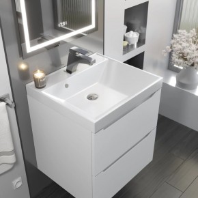 Тумба с раковиной Uperwood Tanos 50 см, подвесная, белая матовая в Копейске - kopejsk.ok-mebel.com | фото 9